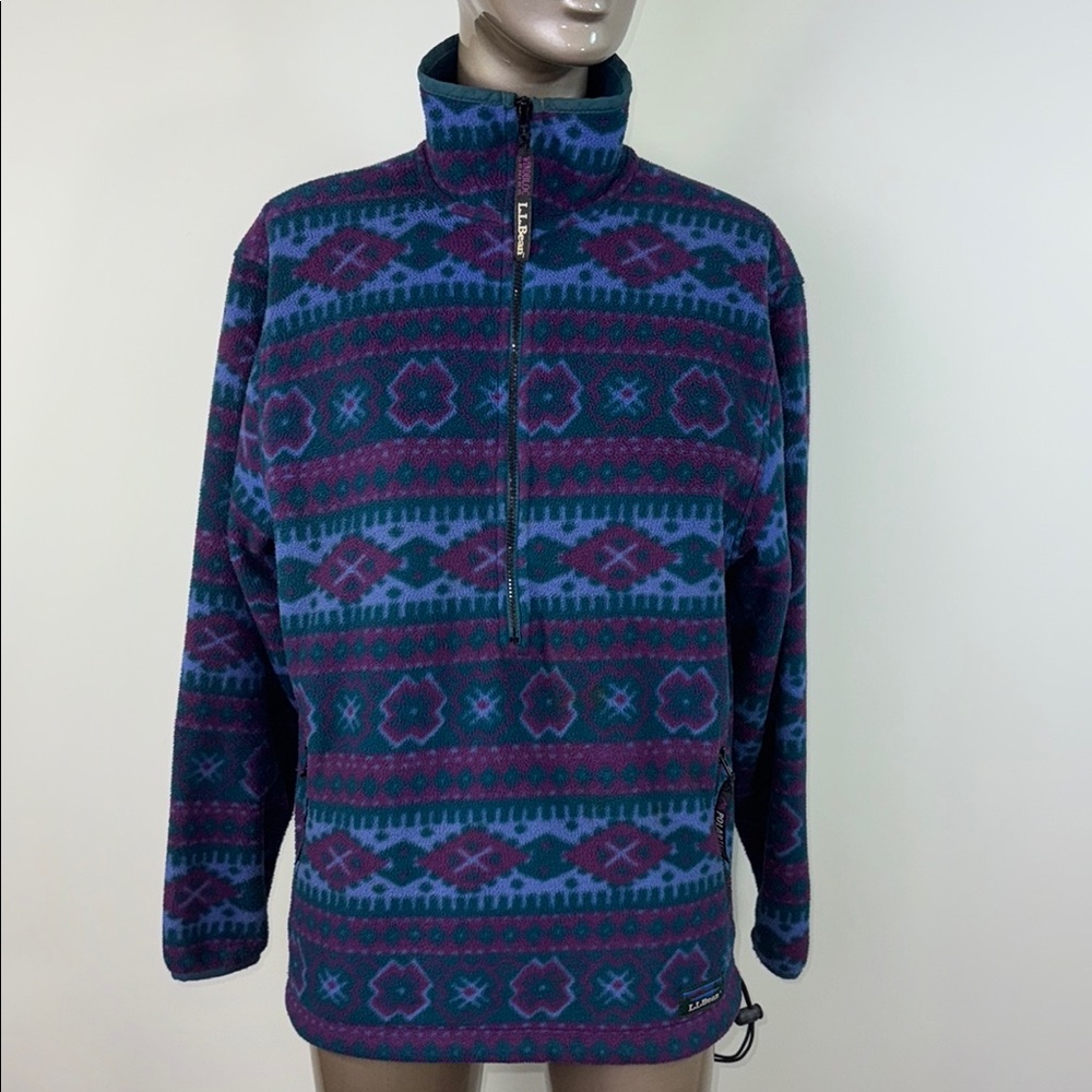 L.L. Bean Blue and Purple Patterned Jacket
